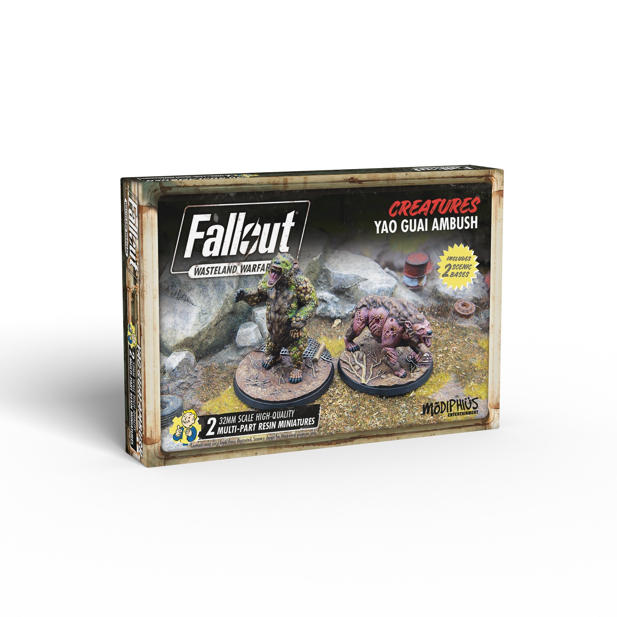 Modiphius Fallout Wasteland Warfare Yao Guai Ambush miniature 2 pezzi