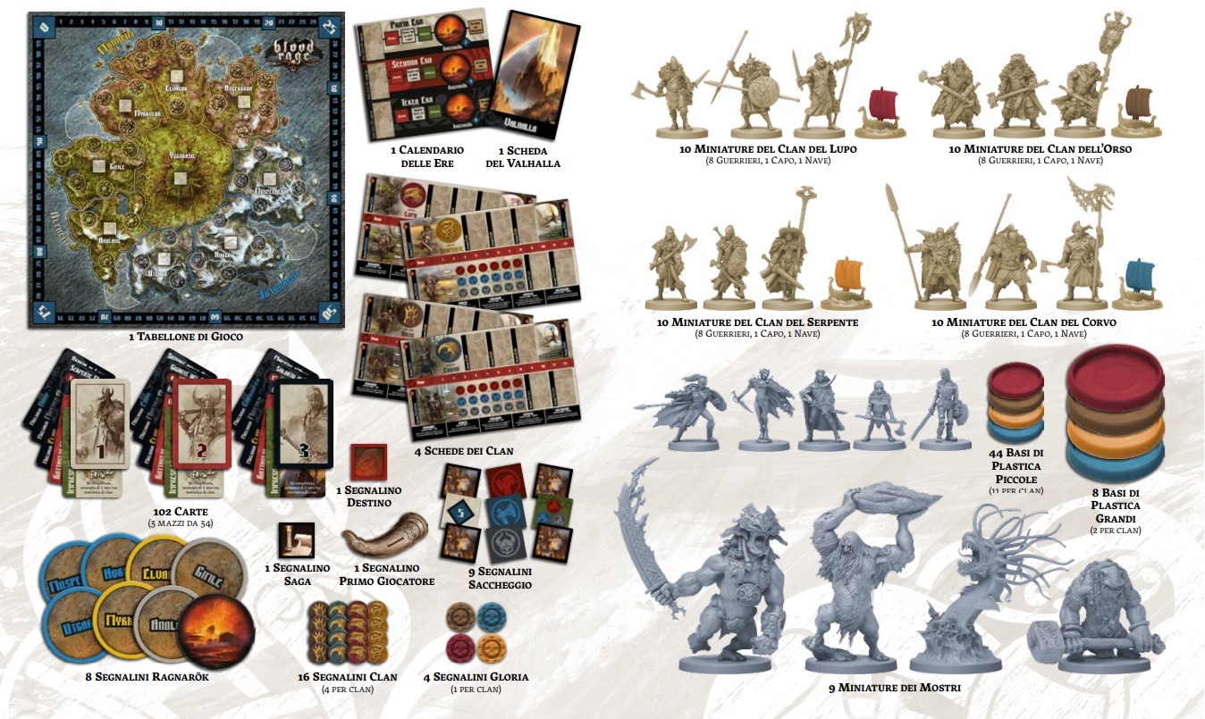 Asmodee Blood Rage Gioco da Tavolo 2-4 Giocatori Vichinghi