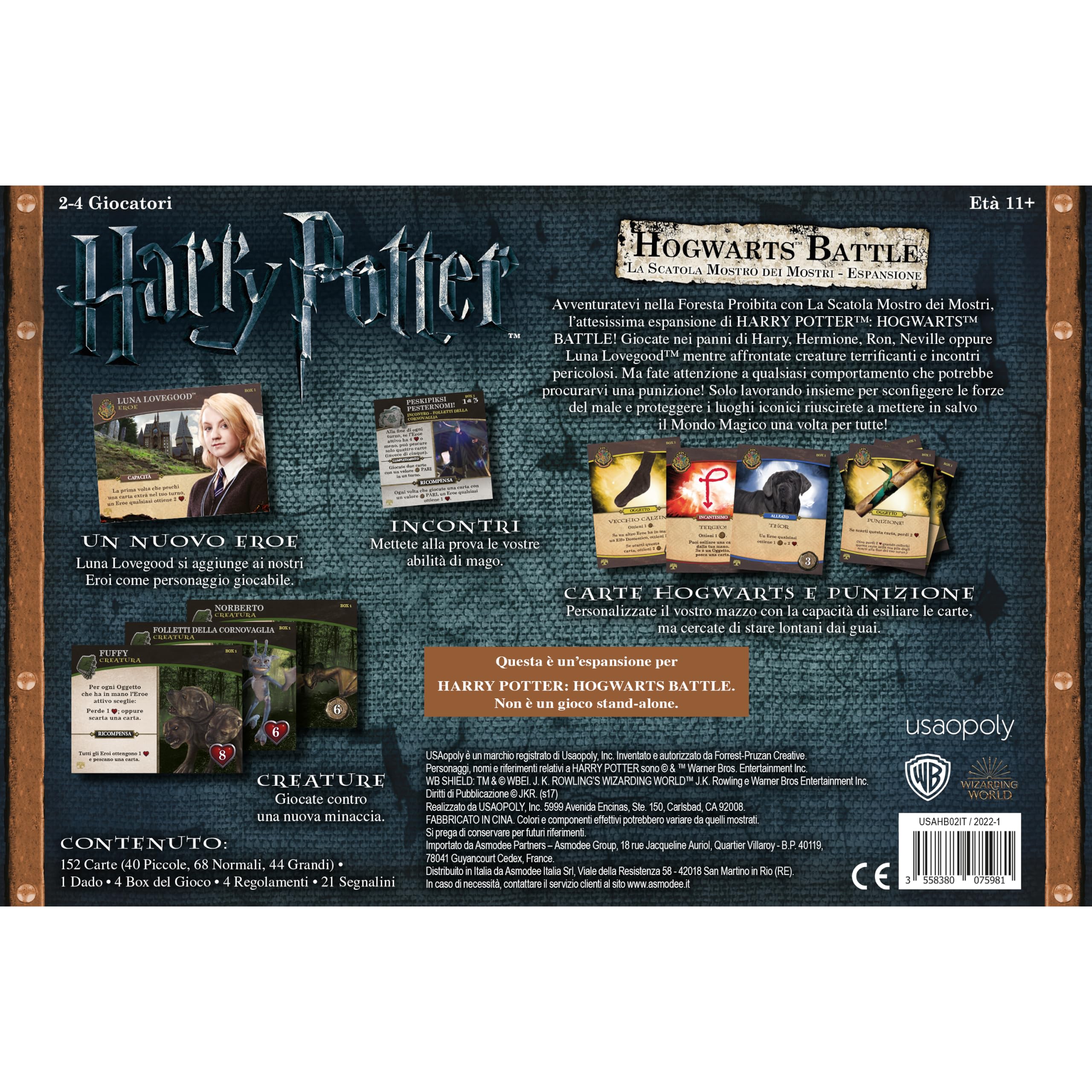 Asmodee Hogwarts Battle Scatola Mostro espansione cooperativa
