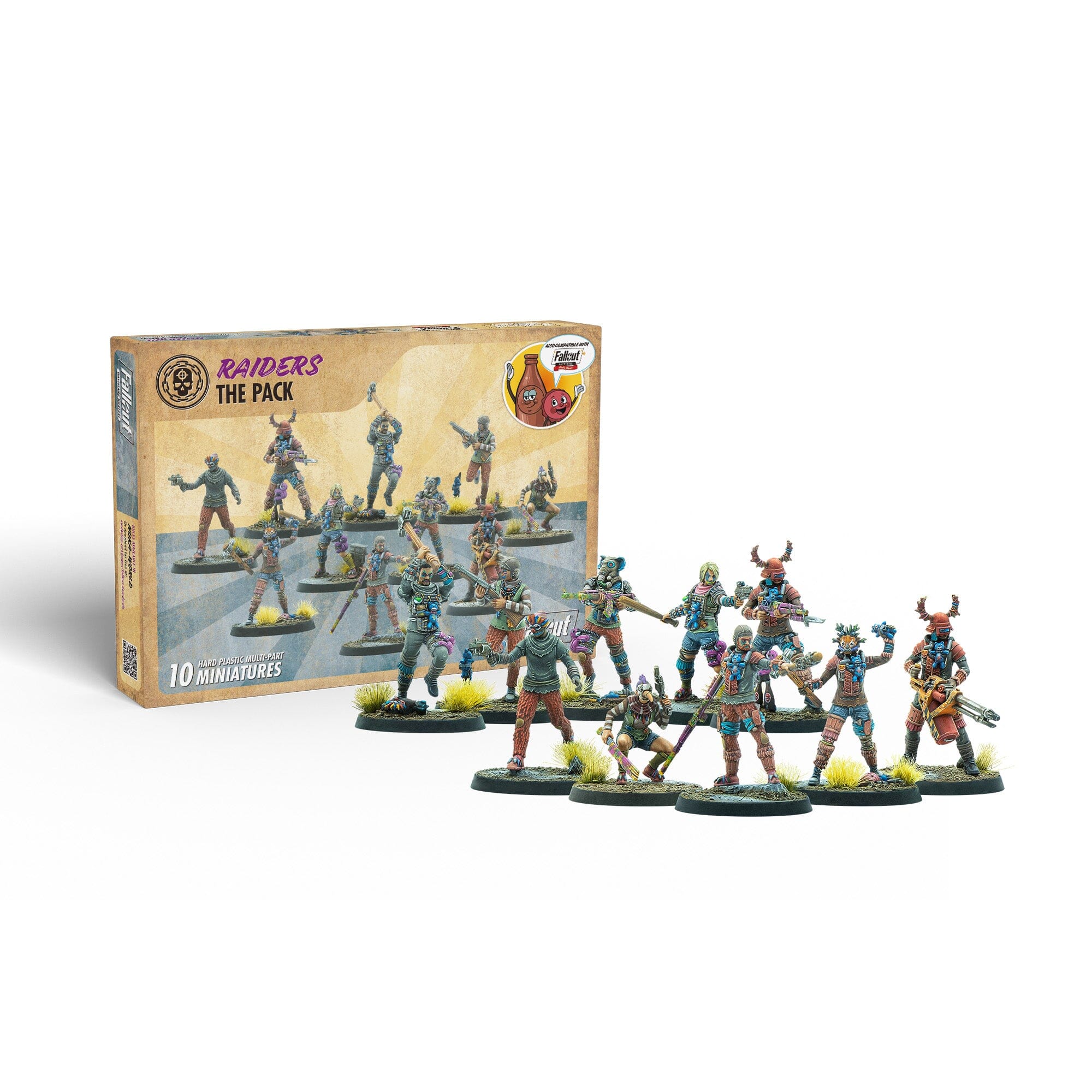 Fallout Miniatures Raiders The Pack 10 miniature 32mm plastica