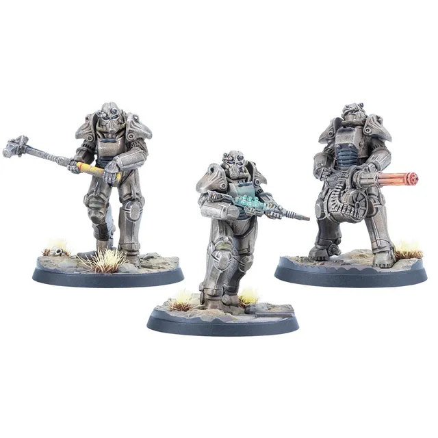 Modiphius Fallout Wasteland Warfare T-45 Power Armour miniature 3 pezzi