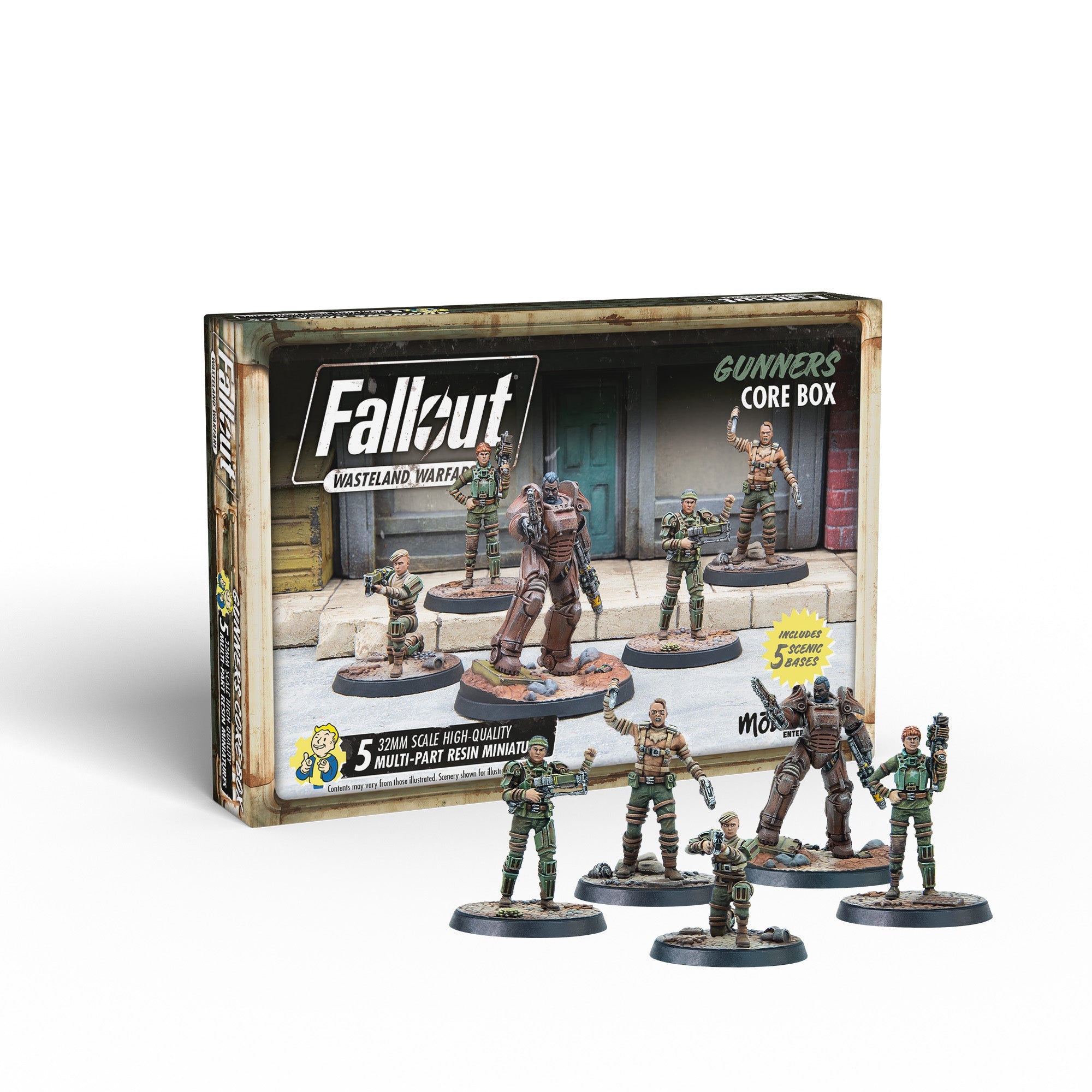 Modiphius Fallout Wasteland Warfare Gunners Core Box 5 Miniature