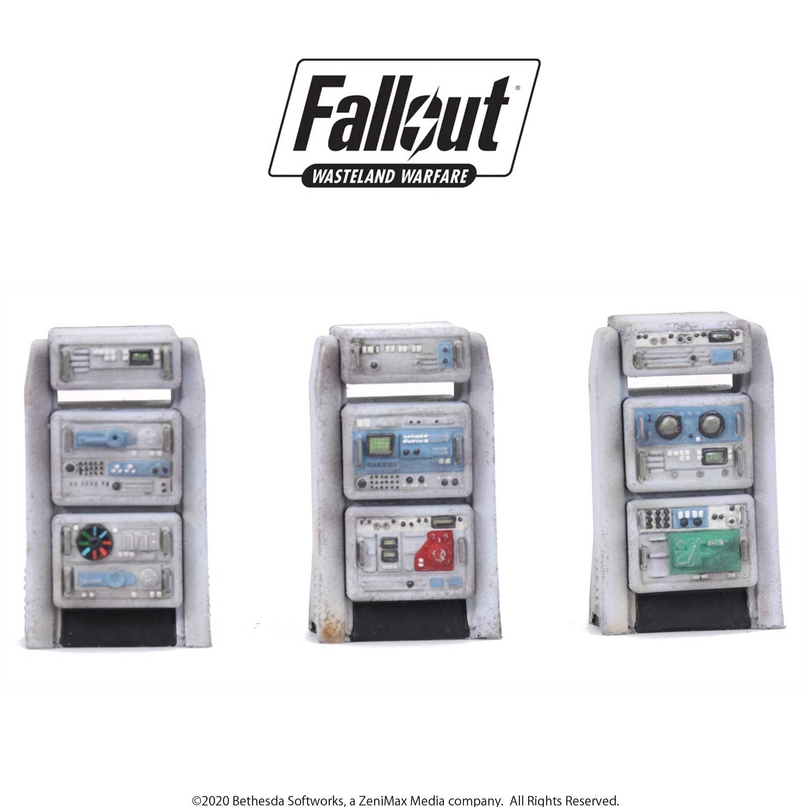 Fallout Wasteland Warfare Terrain Heavy Consoles 3 pezzi