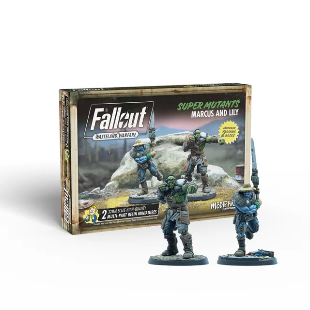 Modiphius Fallout Wasteland Warfare Marcus e Lily set 2 miniature