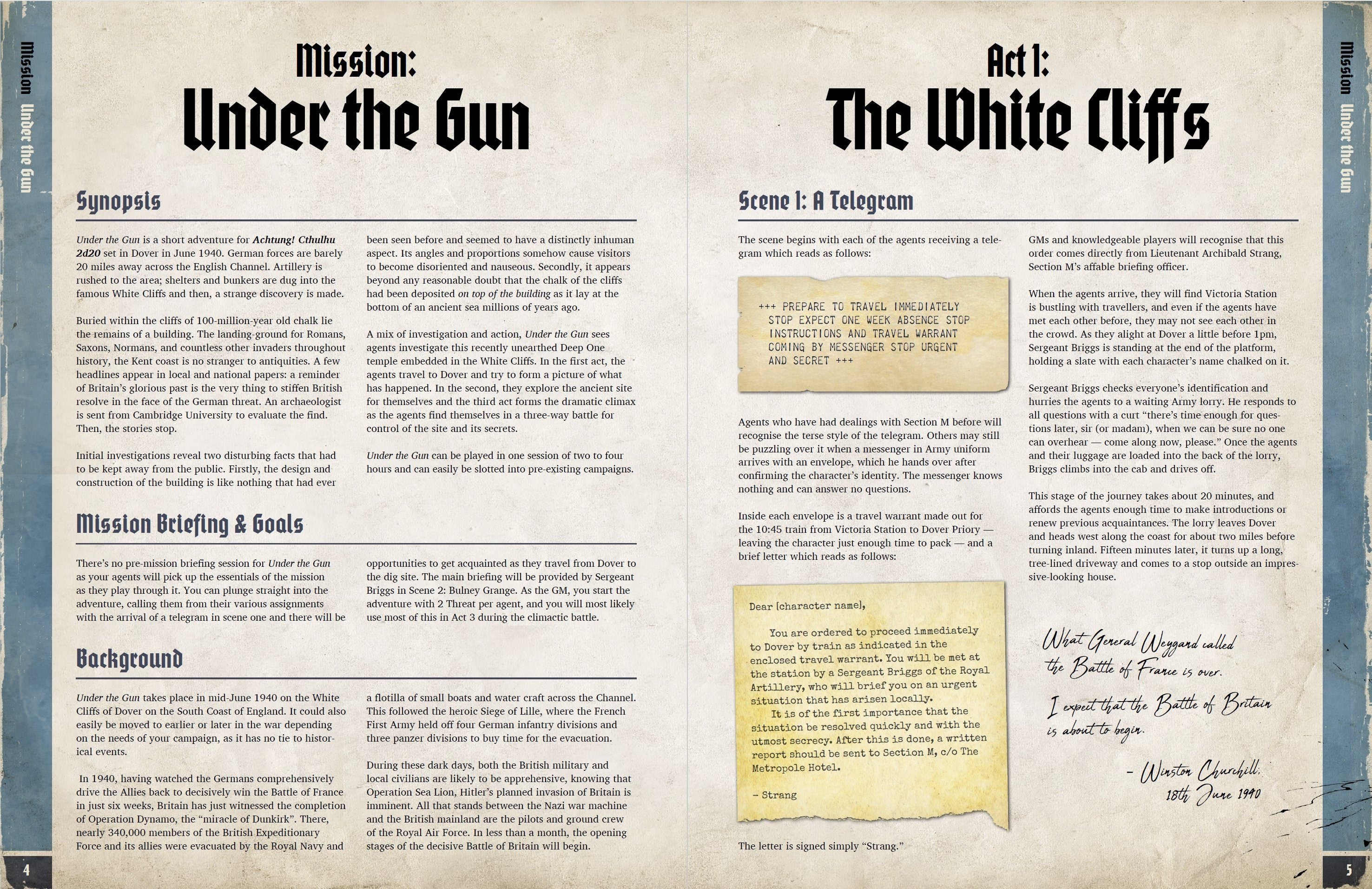 Modiphius Achtung! Cthulhu Under the Gun avventura PDF 2d20