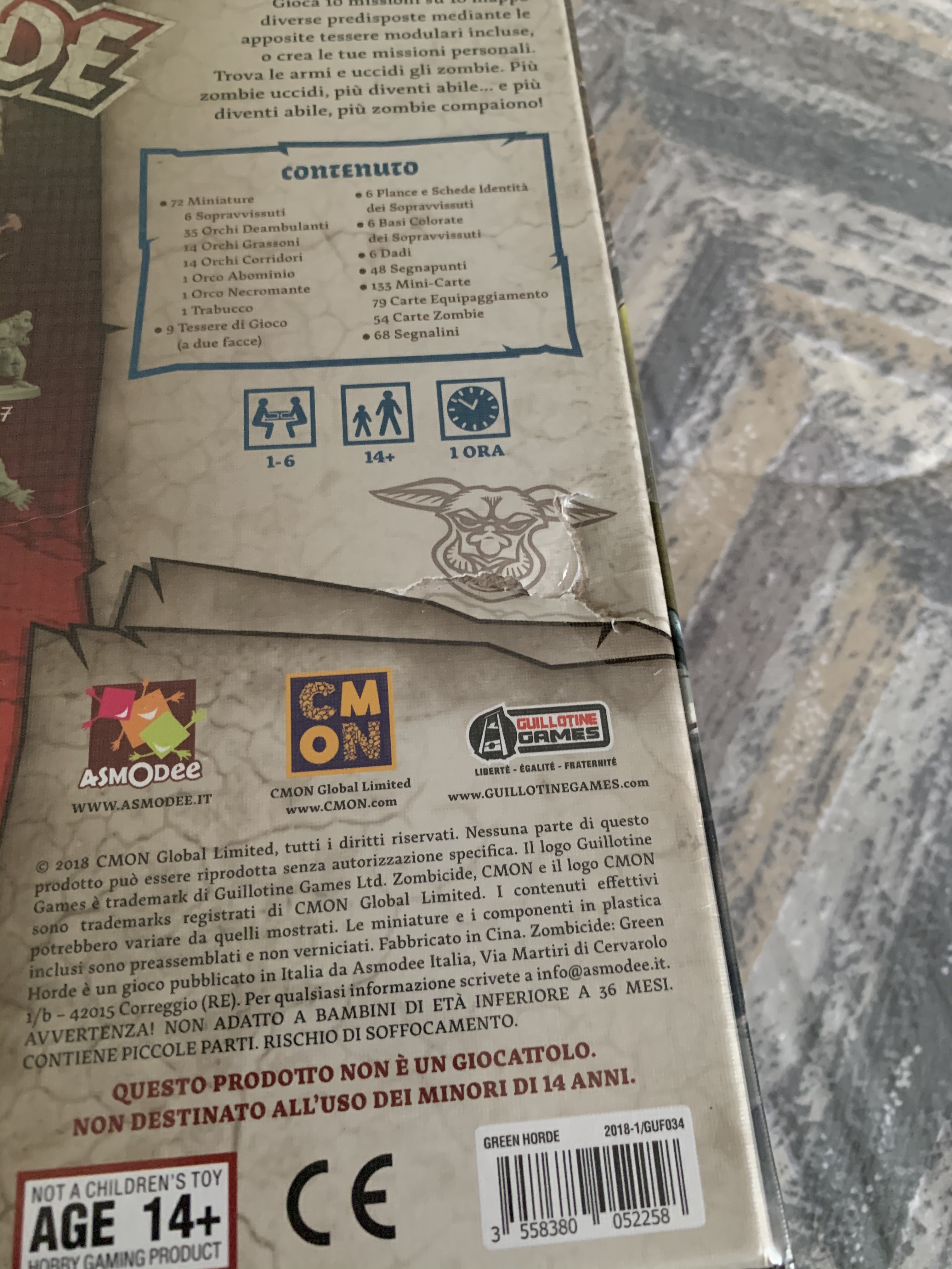 Asmodee Zombicide Green Horde gioco da tavolo base 1-6 cooperativo