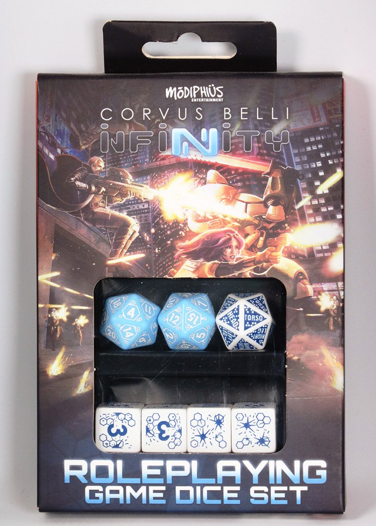 Infinity Factions set dadi RPG 7 pezzi scatola fazione