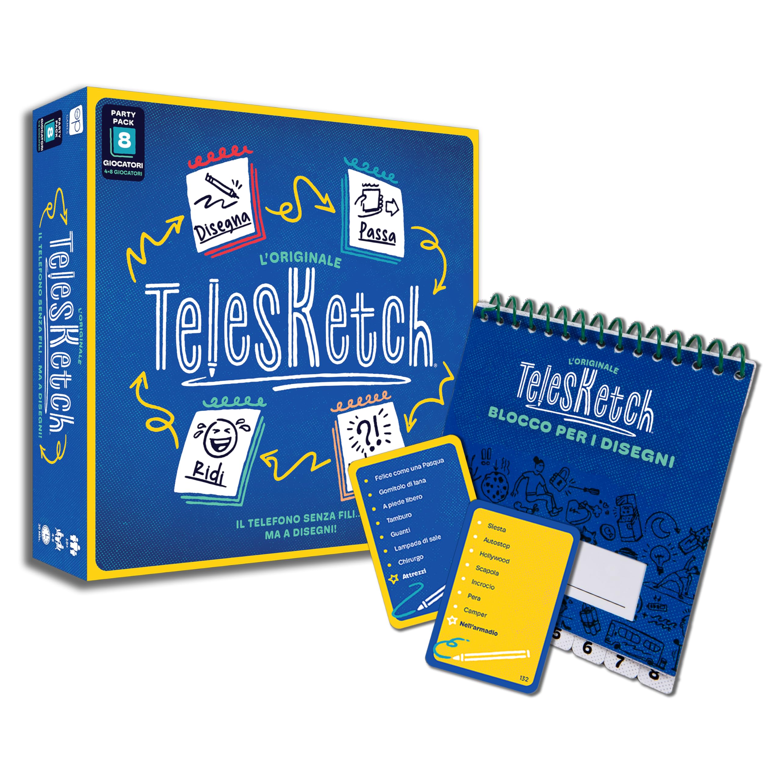 Asmodee Telesketch Nuova Versione gioco da tavolo disegno 4-8 giocatori