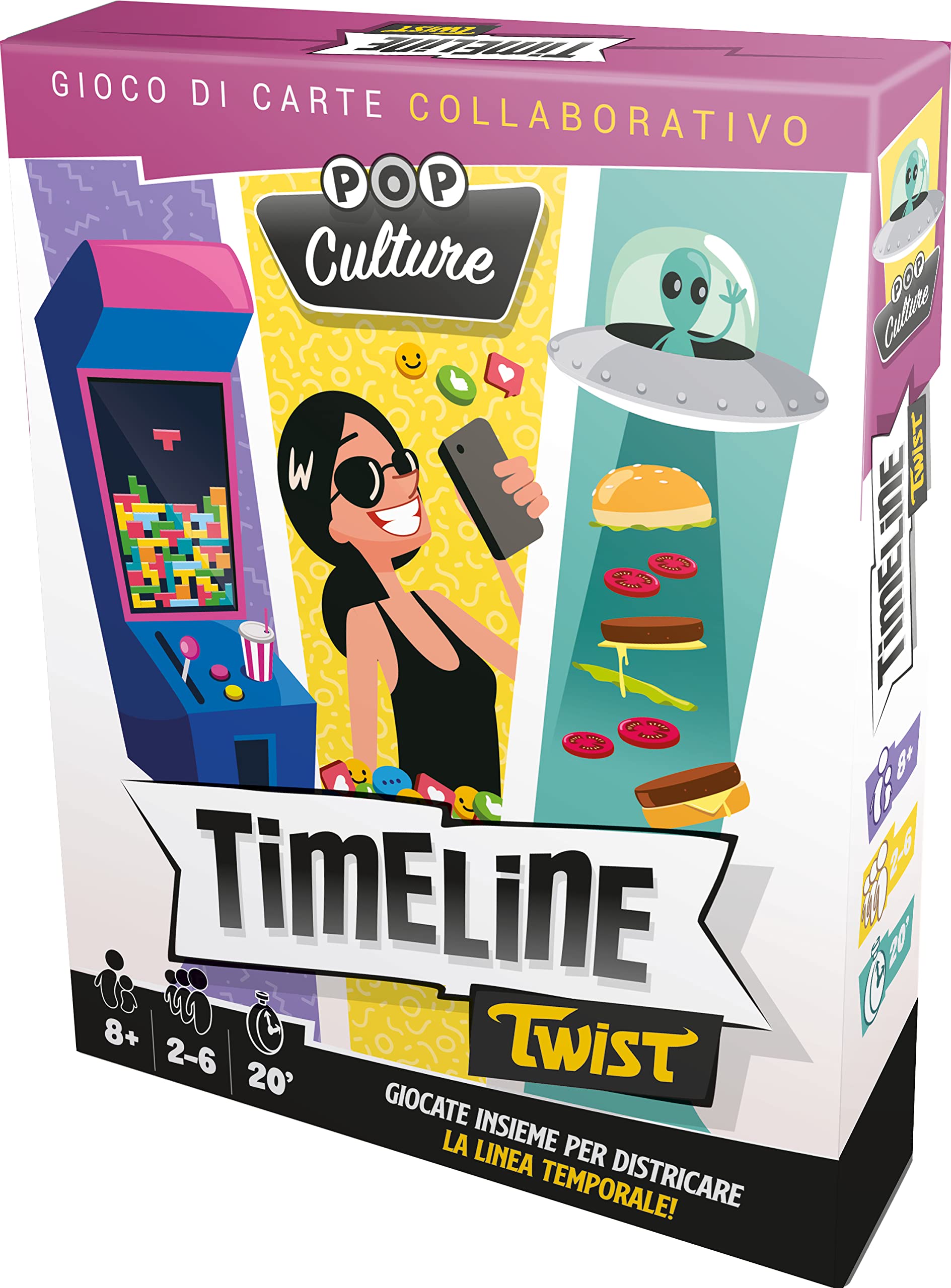 Asmodee Timeline Twist Pop Culture gioco di carte italiano 2-6 gioc