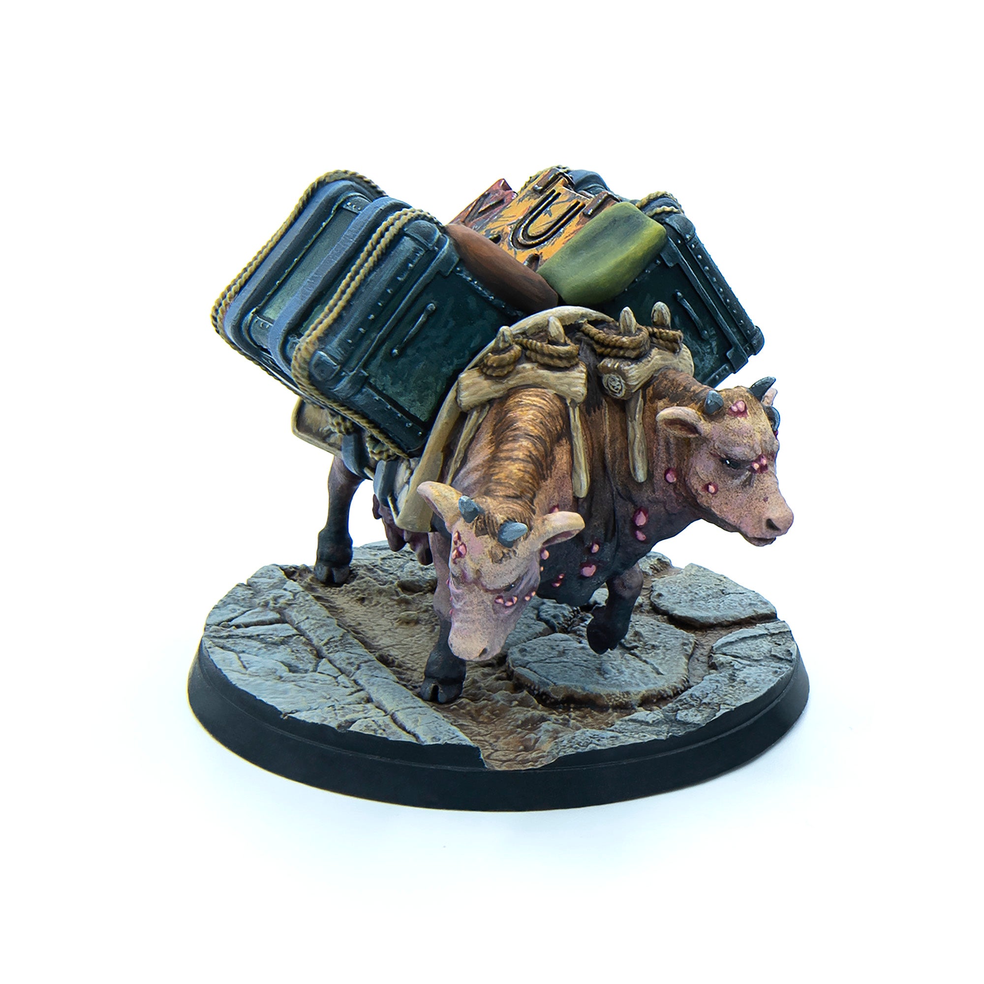 Fallout Wasteland Warfare Creatures Brahmin Herd 2 miniature