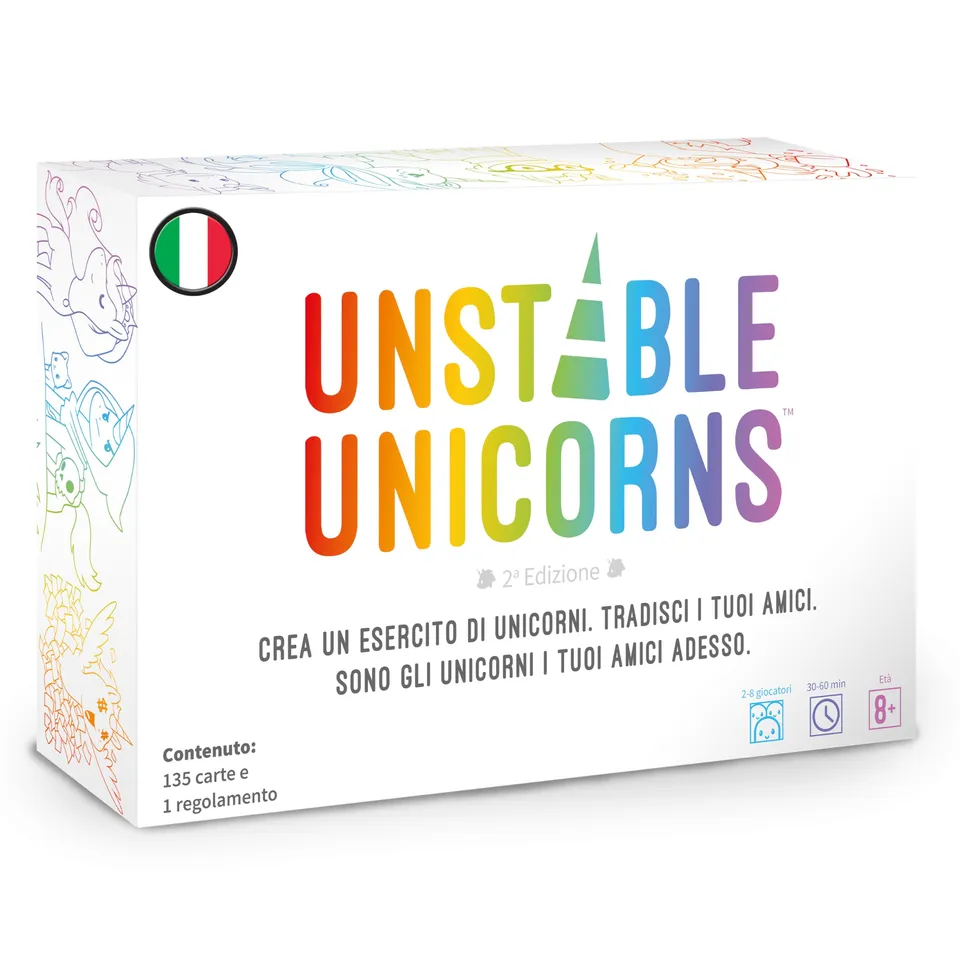 Asmodee Unstable Unicorns gioco base carte 2-8 giocatori