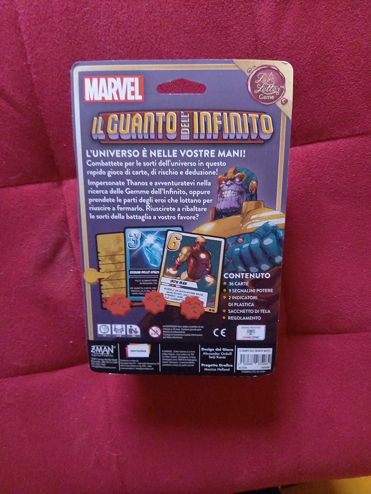 Marvel Il Guanto dell'Infinito gioco di carte Thanos 2-6 giocatori