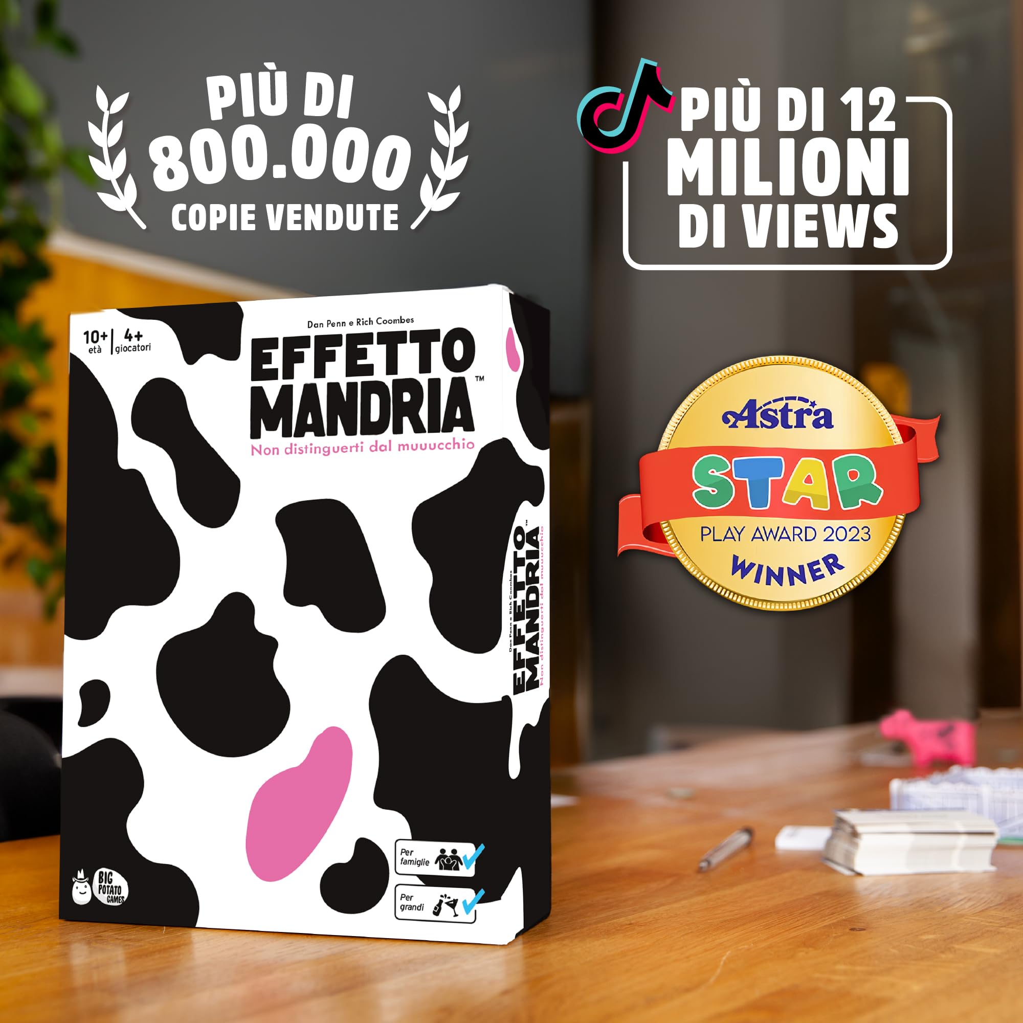 Asmodee Effetto Mandria party game carte pezzato italiano 4-20 giocatori