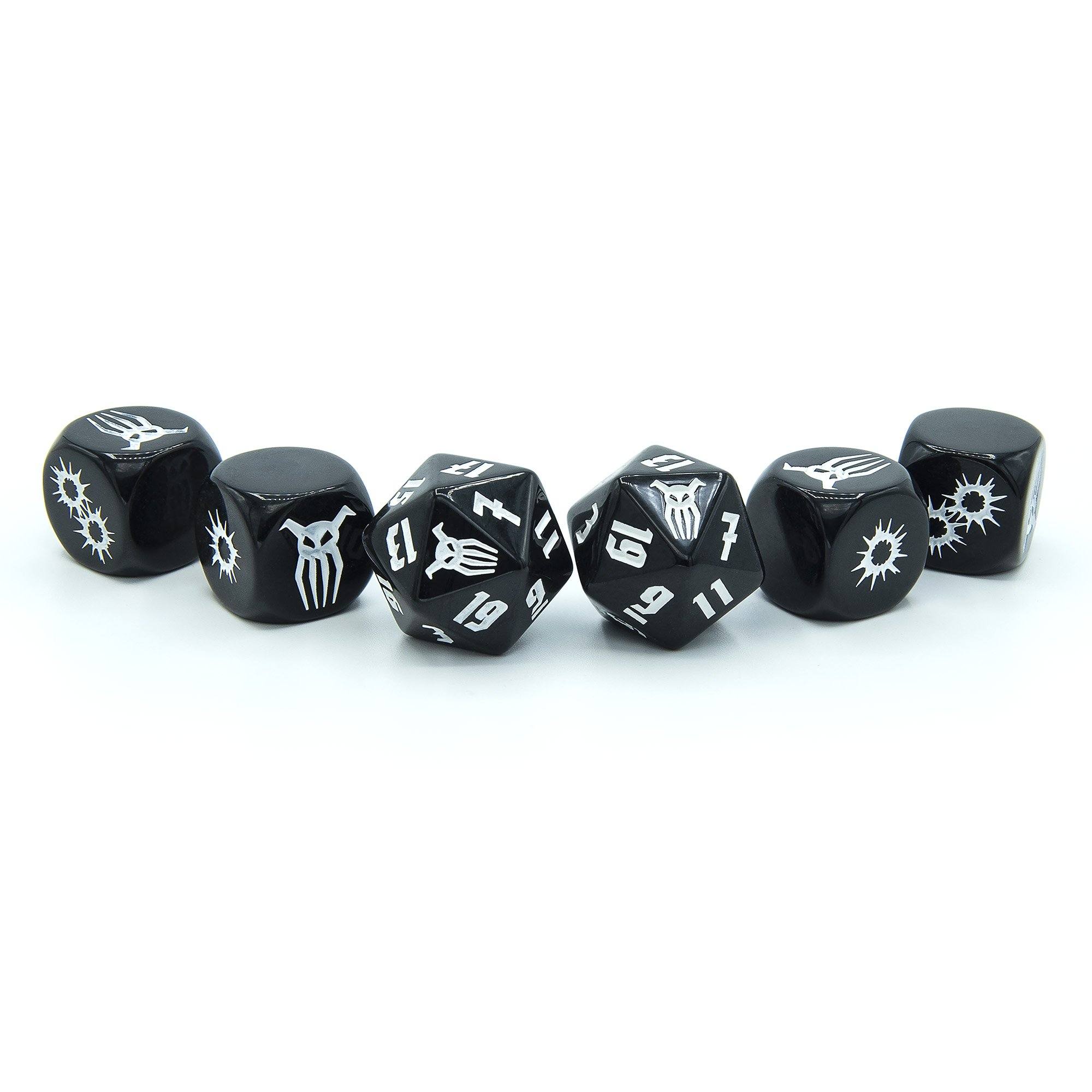 Modiphius Achtung! Cthulhu Black Sun Dice Set dadi 2d20 neri