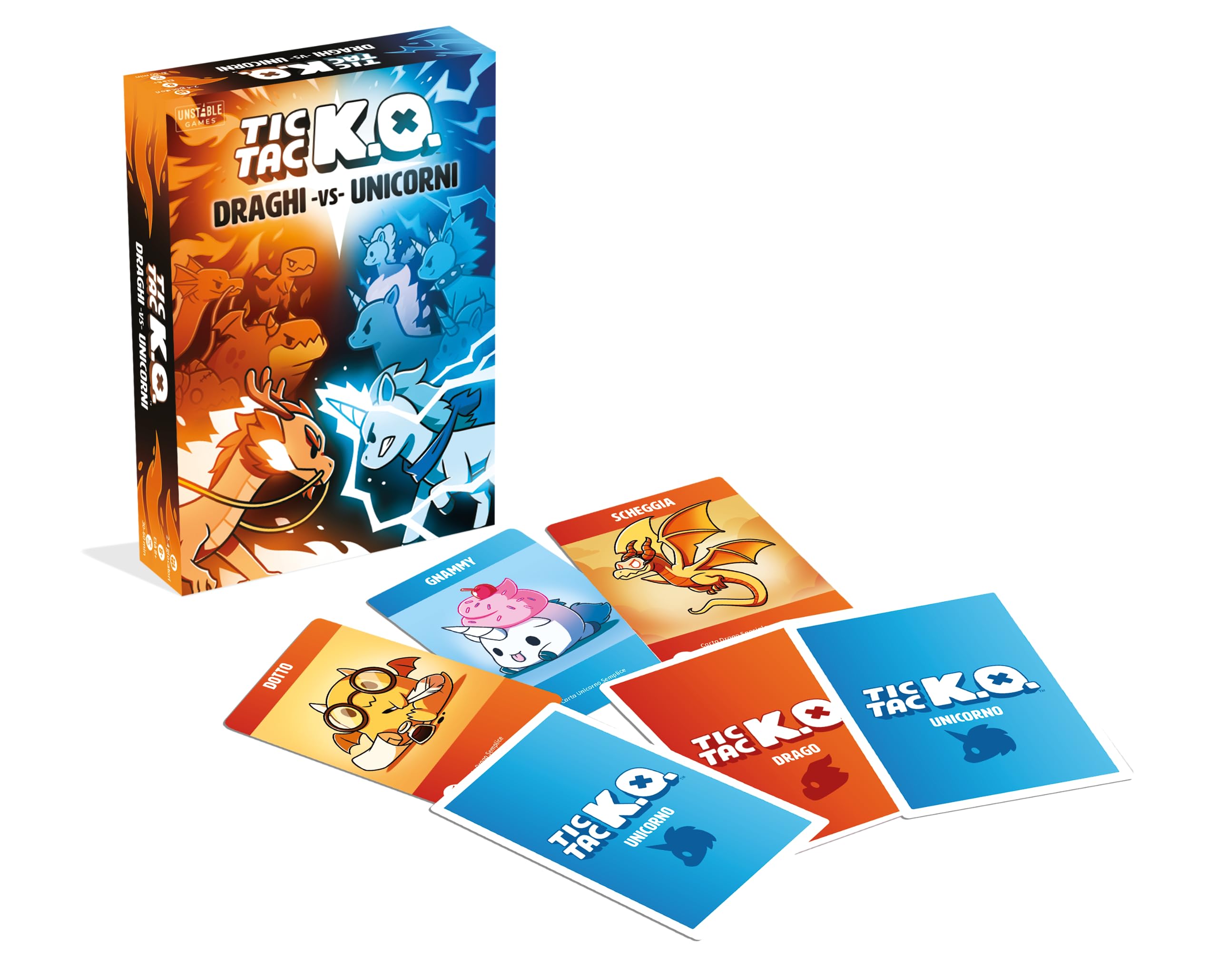 Asmodee Tic Tac K.O. Draghi Vs Unicorni carte da gioco