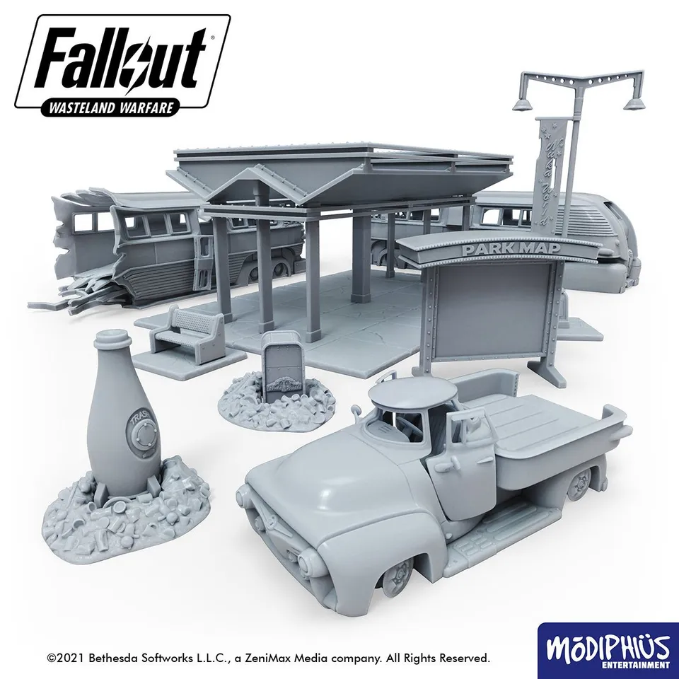Modiphius Fallout Wasteland Warfare Nuka World scenario STL