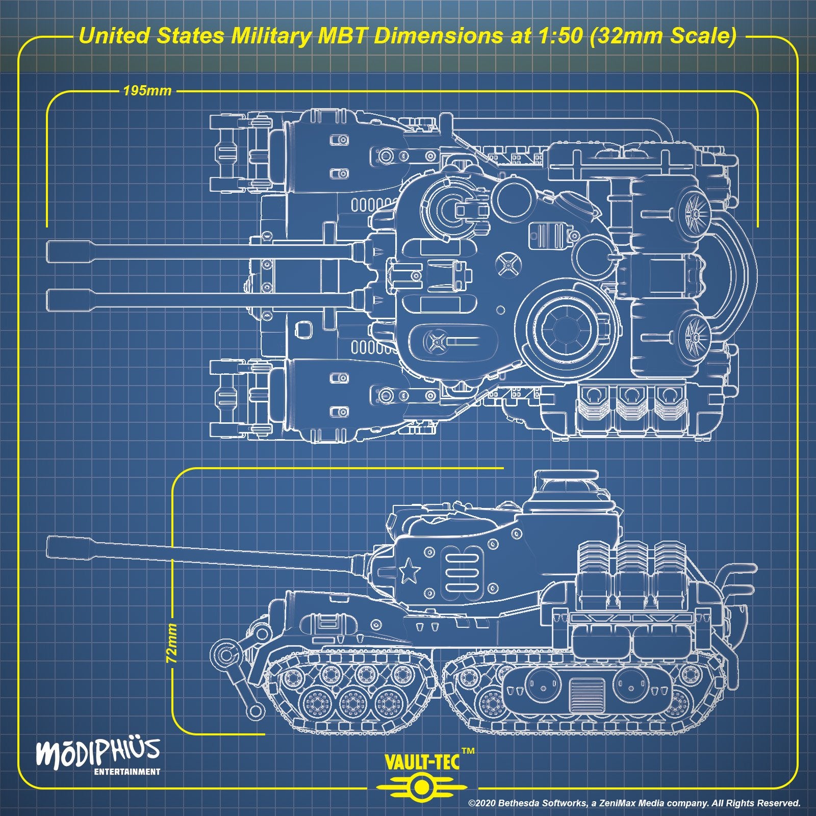 Modiphius Fallout Tank file STL stampa 3D Wasteland Warfare