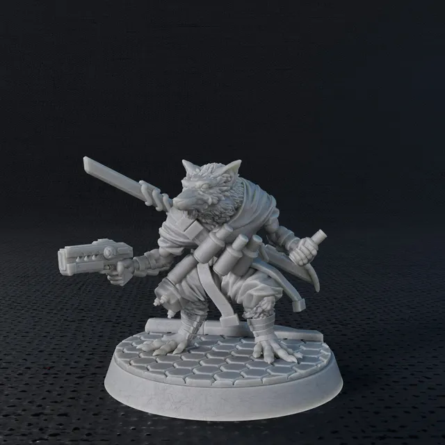 Modiphius Five Parsecs Skulker STL miniatura 32mm file stampa