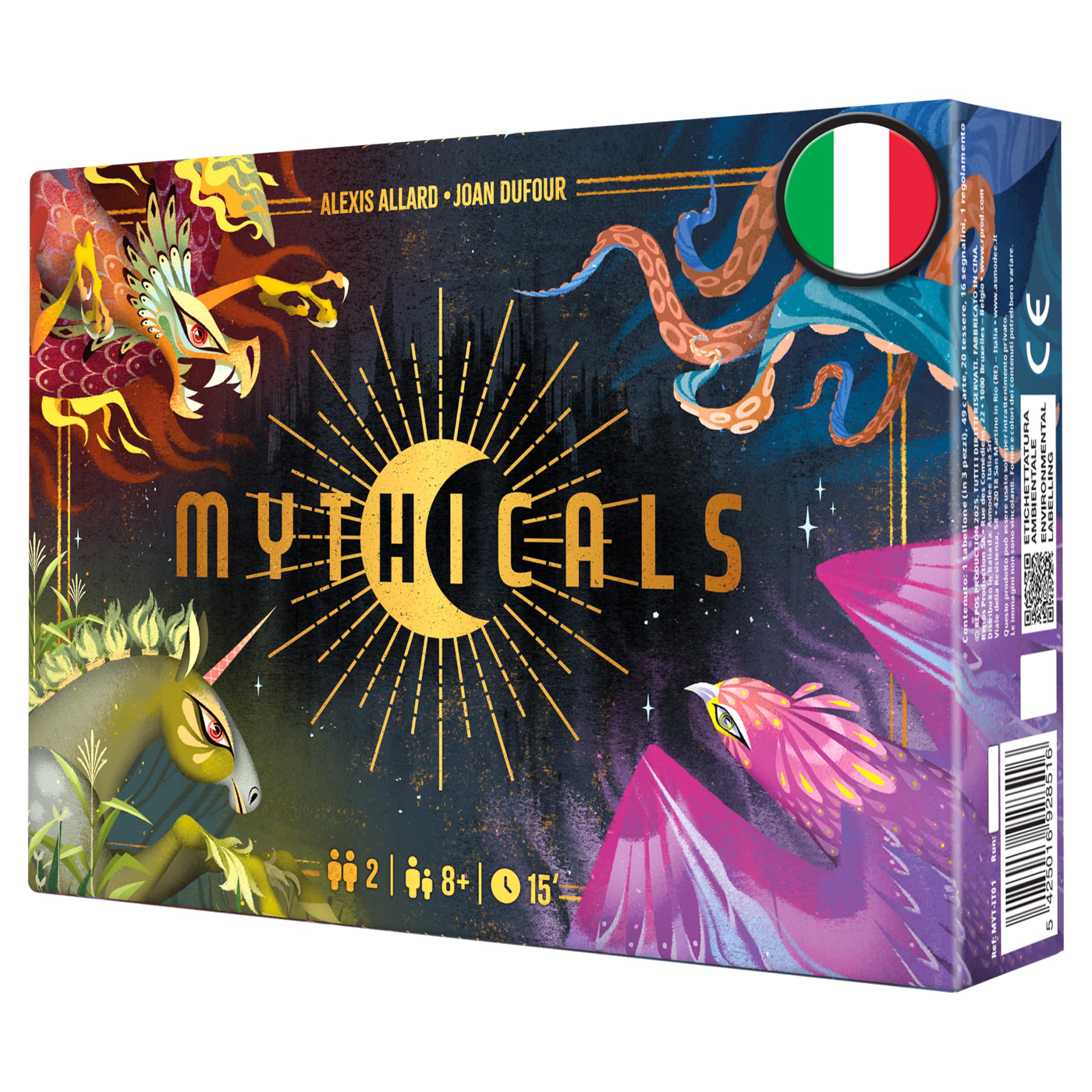 Asmodee Mythicals gioco carte duello 2 giocatori italiano