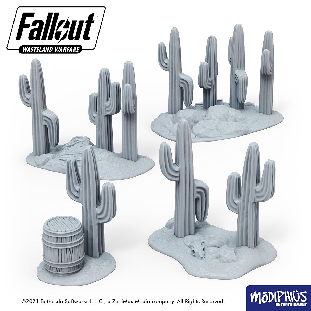 Fallout Wasteland Warfare Cacti Stands file STL stampa 3D resina