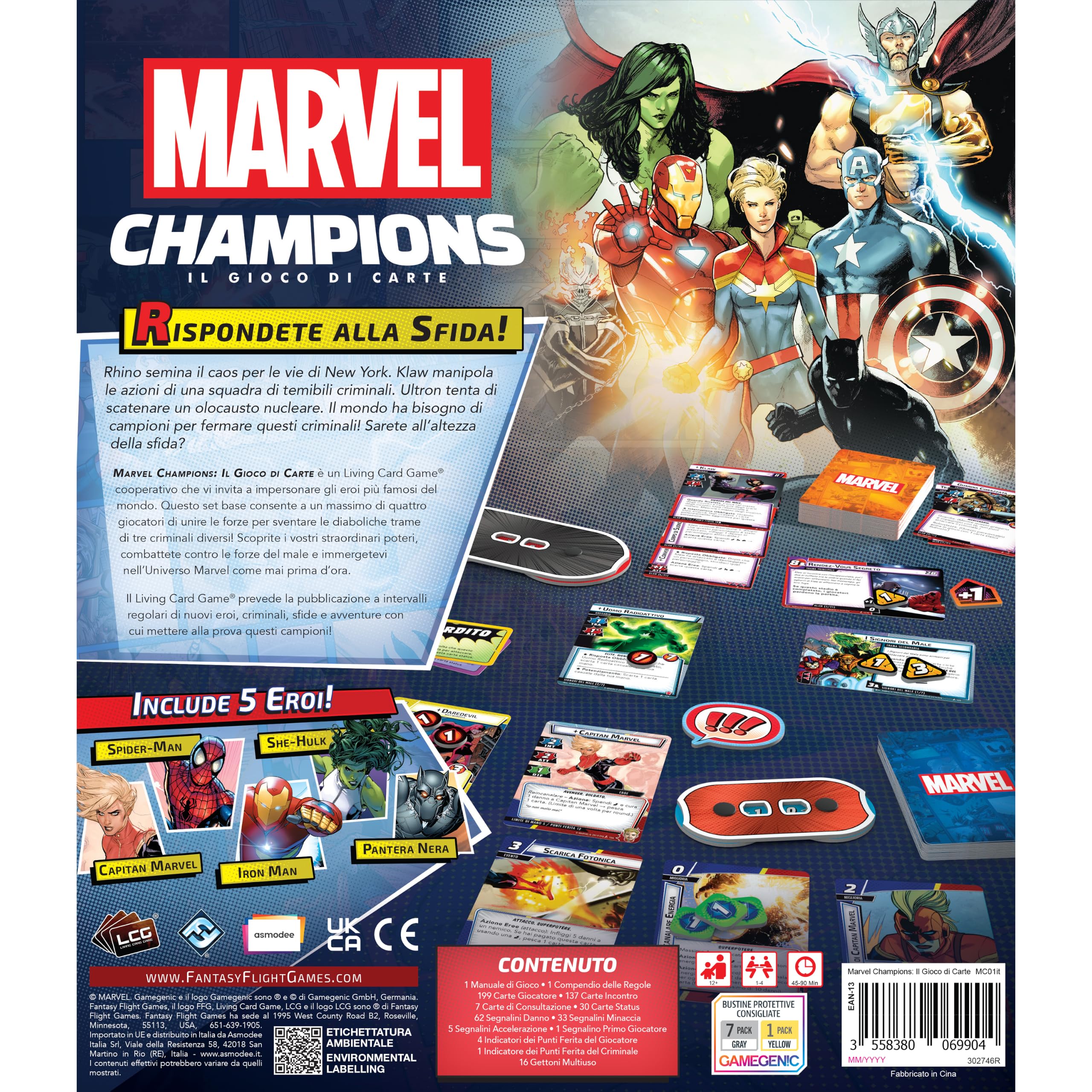 Asmodee Marvel Champions LCG gioco carte cooperativo italiano base