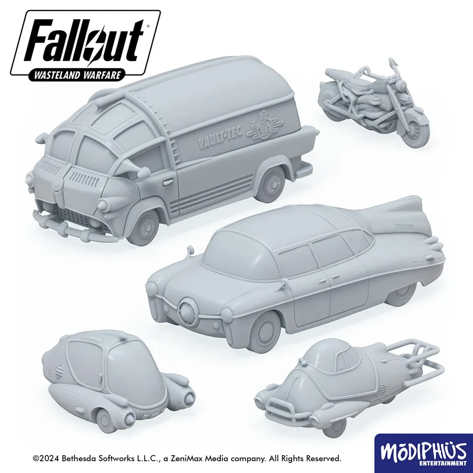 Fallout Wasteland Warfare Terrain veicoli commerciali file STL