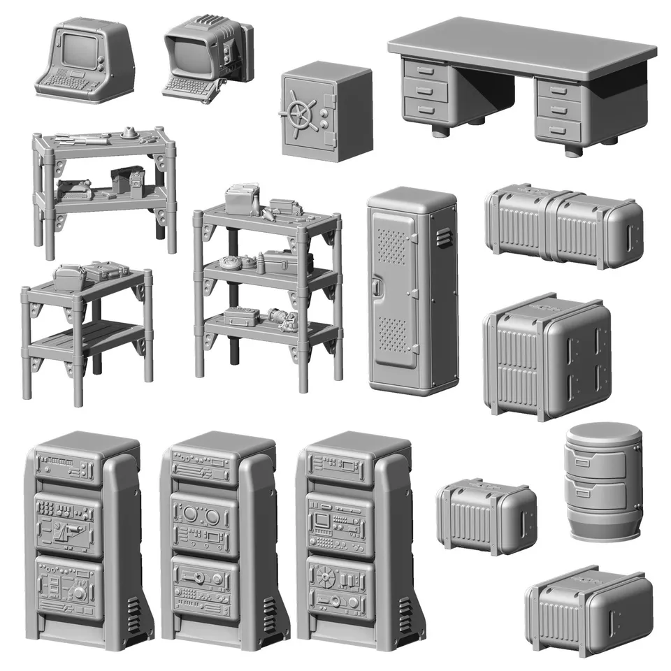 Modiphius Fallout Wasteland Warfare Vault-Tec Office Bundle file STL
