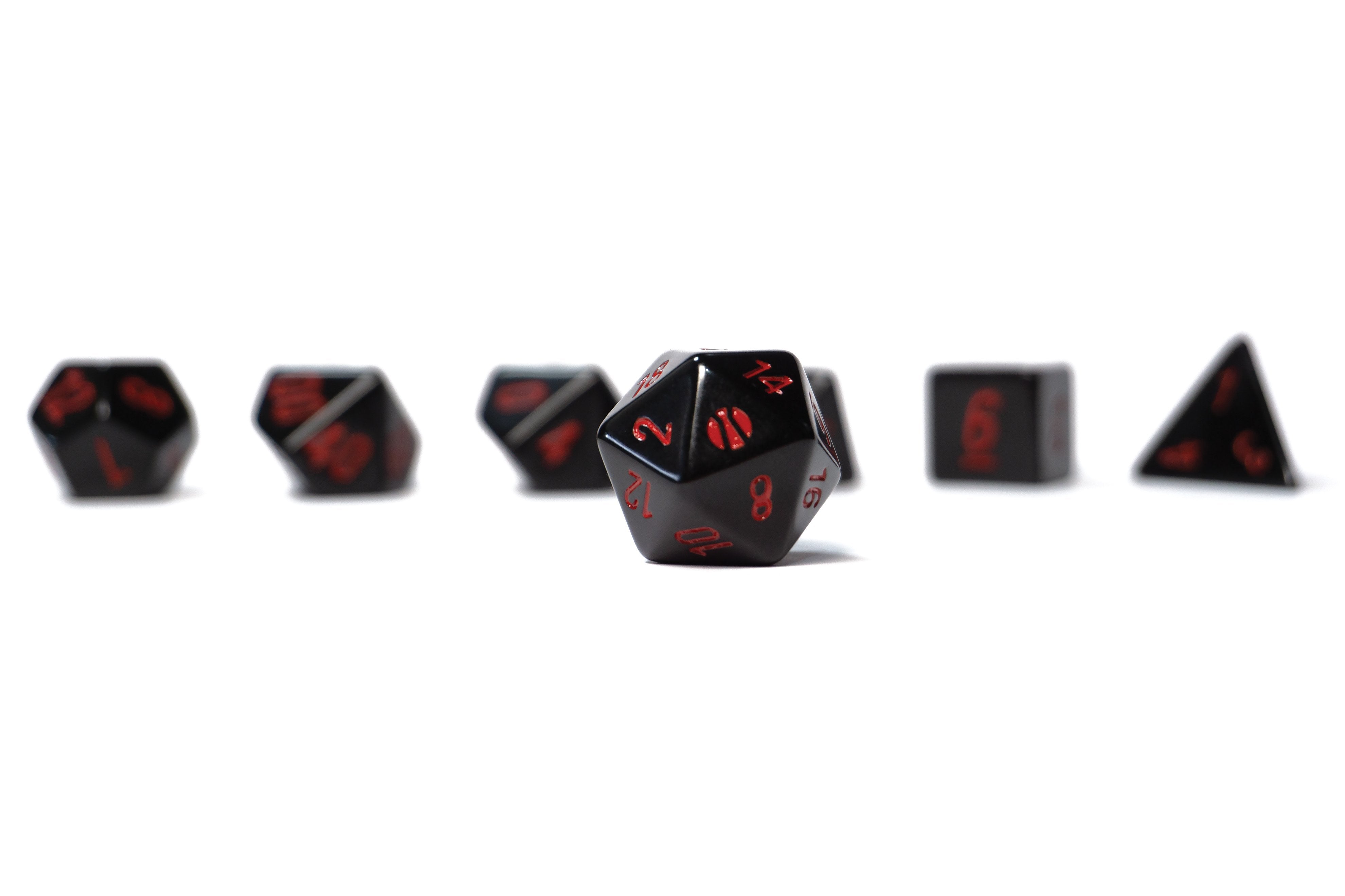 Modiphius The Spy Game OX Dice set dadi poliedrici rosso nero