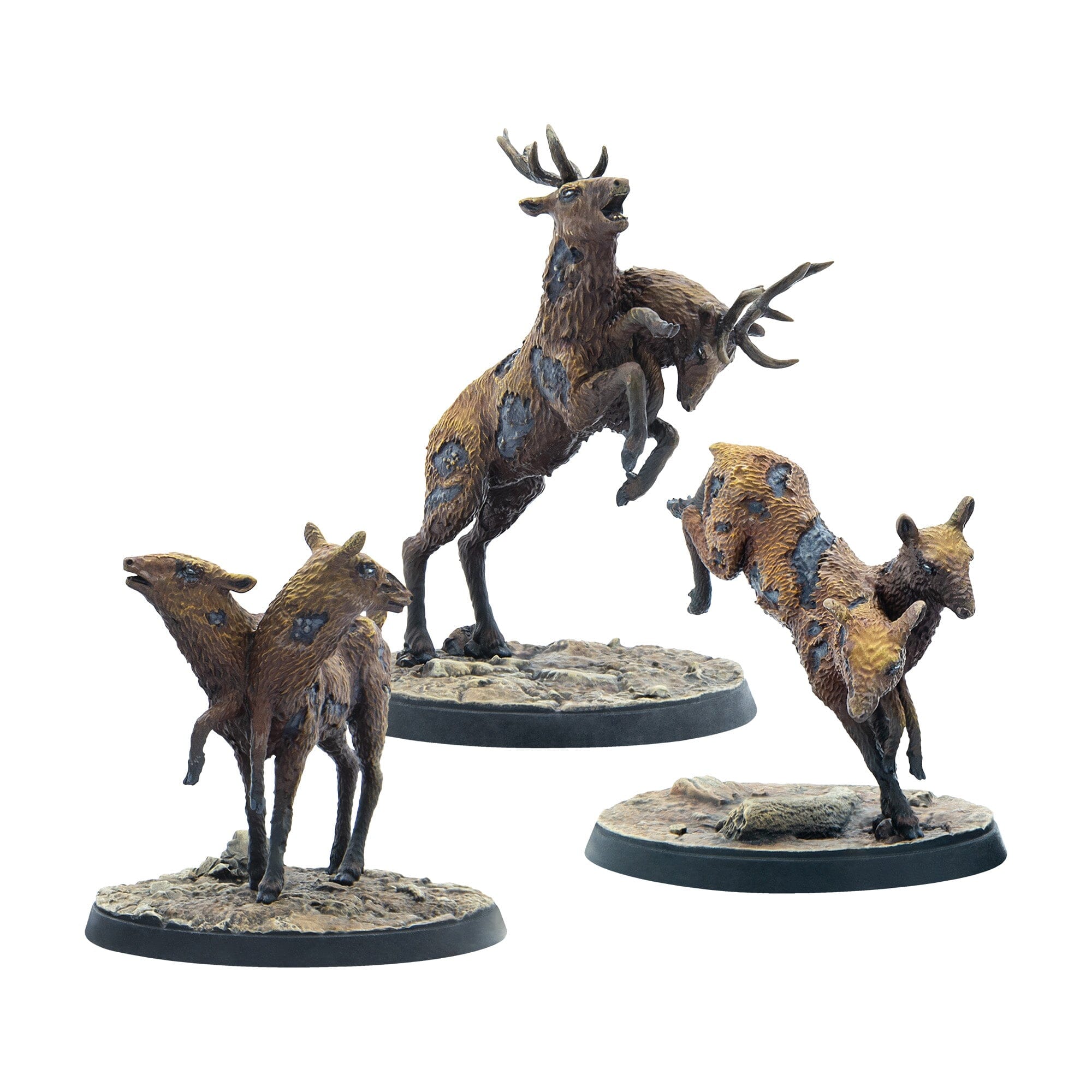 Fallout Wasteland Warfare Radstag Herd miniature resina 3 pezzi
