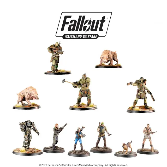 Modiphius Fallout Wasteland Warfare Two Player Starter miniature resina 11 pz
