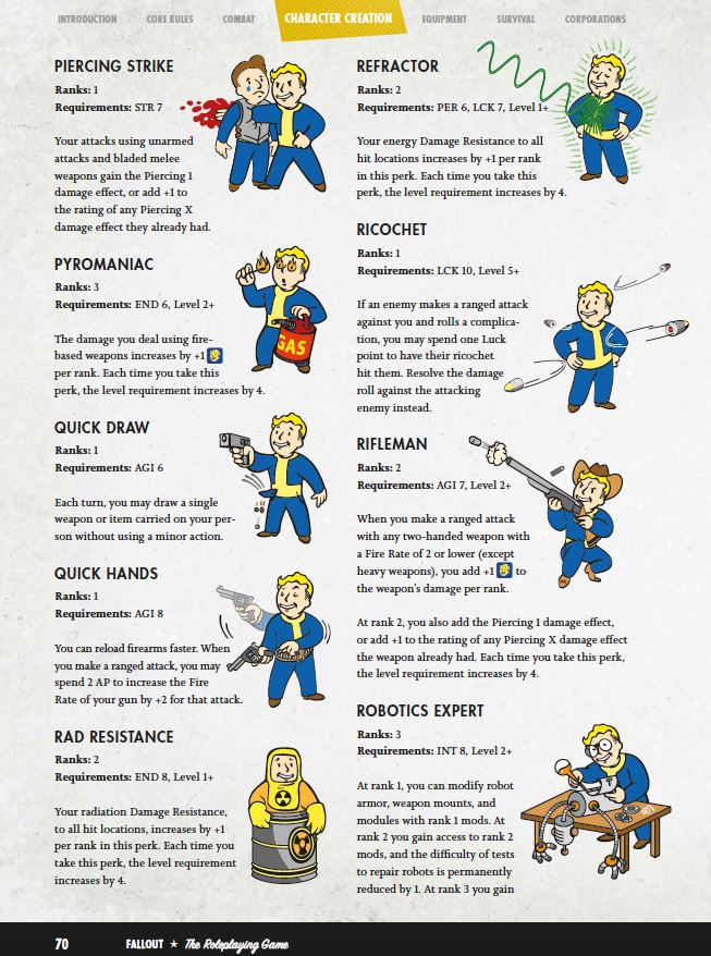 Modiphius Fallout Roleplaying Game manuale GdR 2d20
