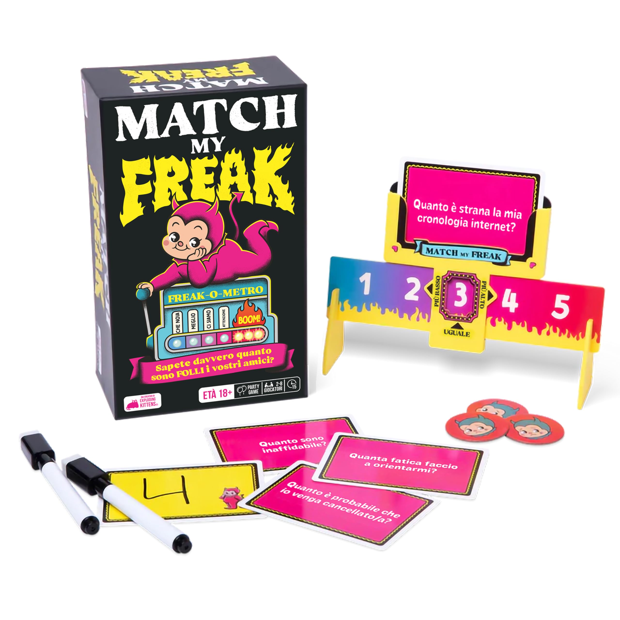 Asmodee Match My Freak gioco di carte adulti italiano 150 carte