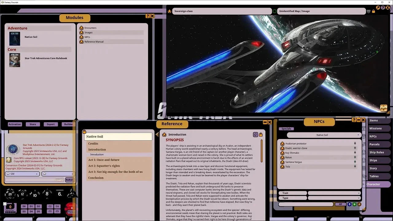 Star Trek Adventures Native Soil Modulo Fantasy Grounds VTT