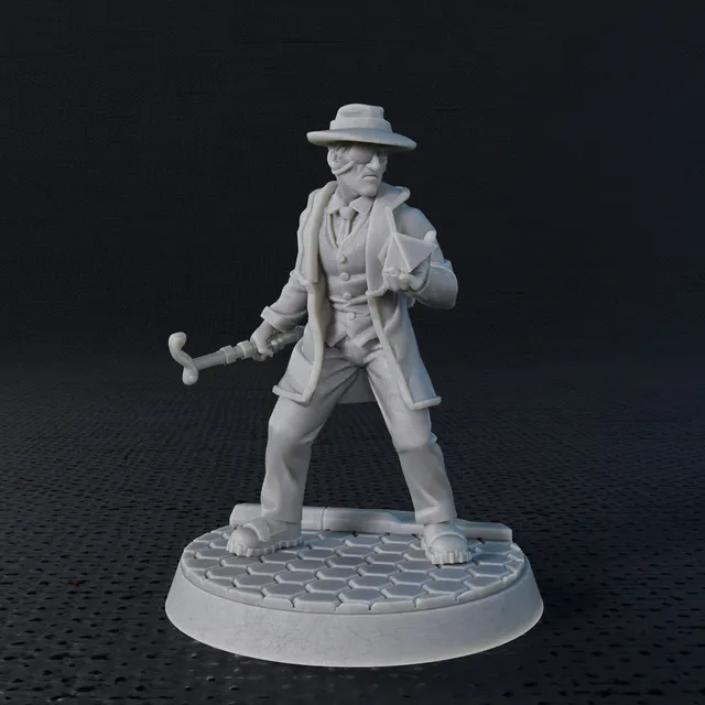 Modiphius Five Parsecs From Home The Old Hand file STL miniatura 32mm