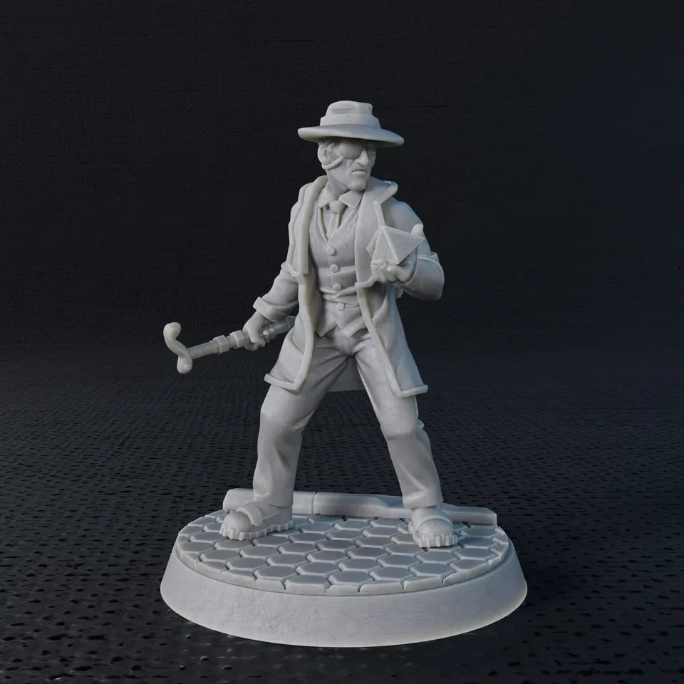 Modiphius Five Parsecs From Home The Old Hand file STL miniatura 32mm
