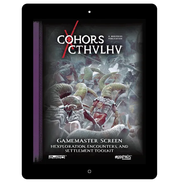 Modiphius Cohors Cthulhu GM Toolkit schermo GM PDF esplorazione