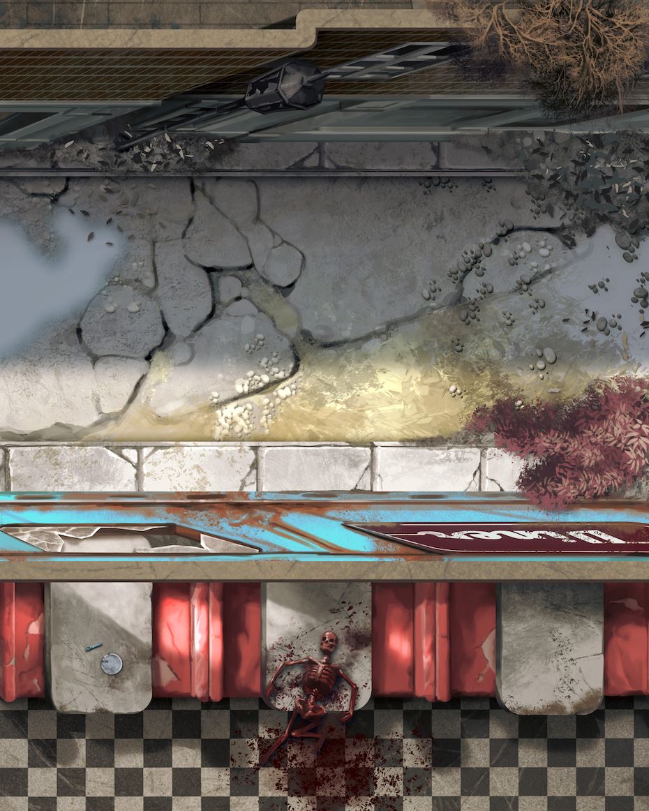 Modiphius Fallout Gioco di Ruolo Map Pack 2 mappe Wasteland Locales