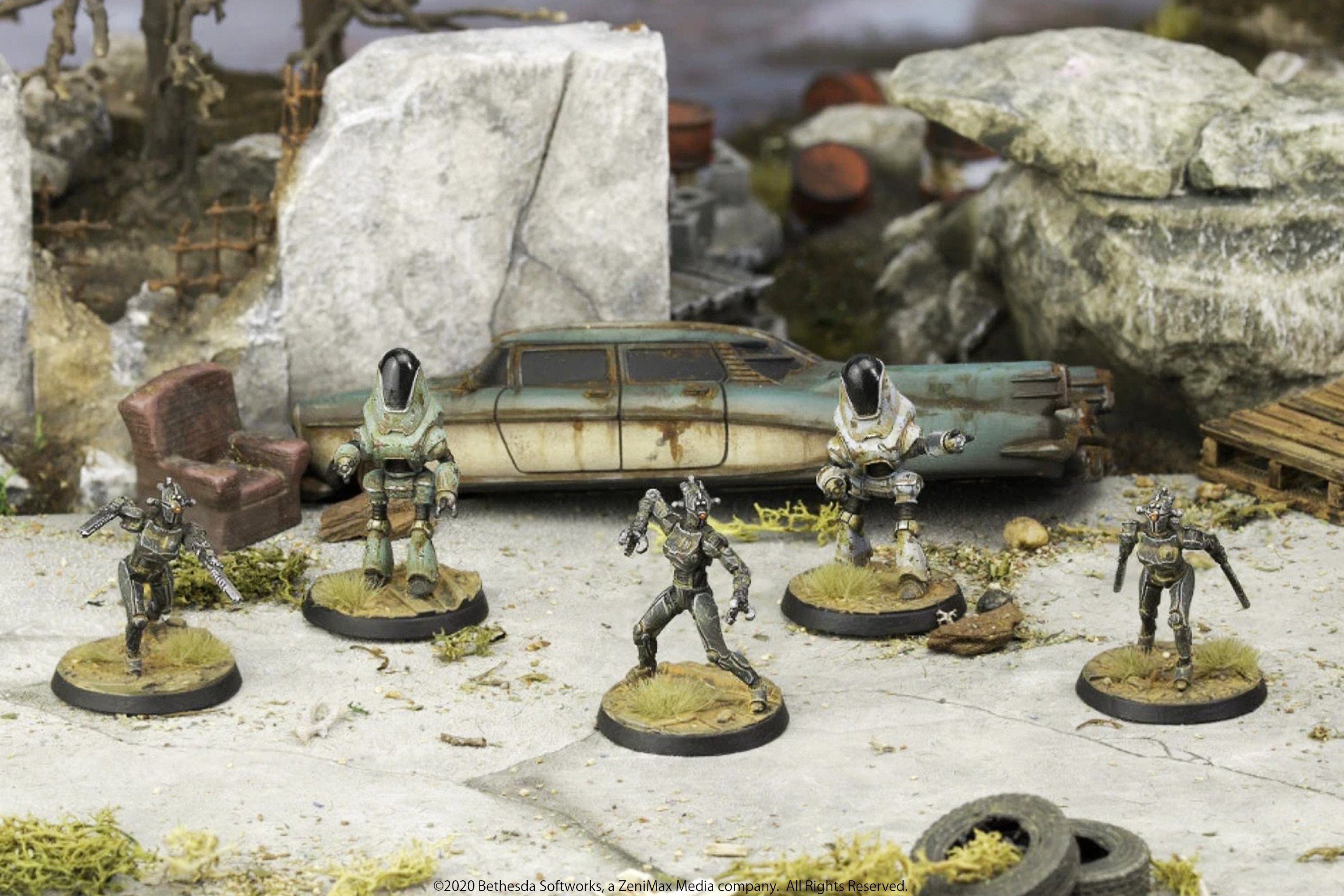 Fallout Wasteland Warfare Robots Assaultron Protectron 5 Miniature