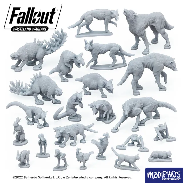 Modiphius Fallout Wasteland Warfare Wasteland Critters file STL animali