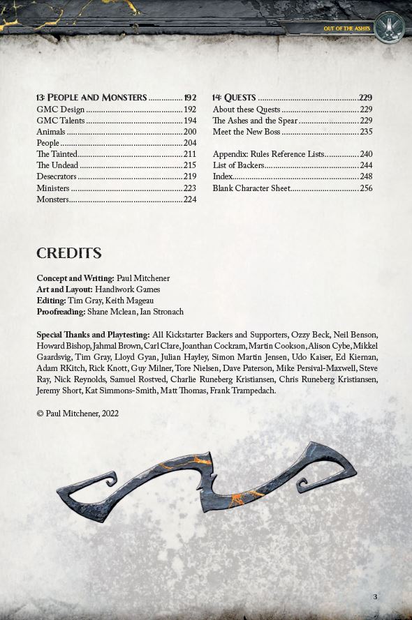 Modiphius Out of the Ashes manuale gioco di ruolo cartaceo