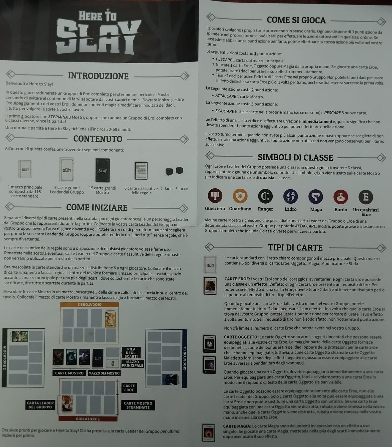 Asmodee Here to Slay gioco di carte base edizione italiana 2-6 giocatori