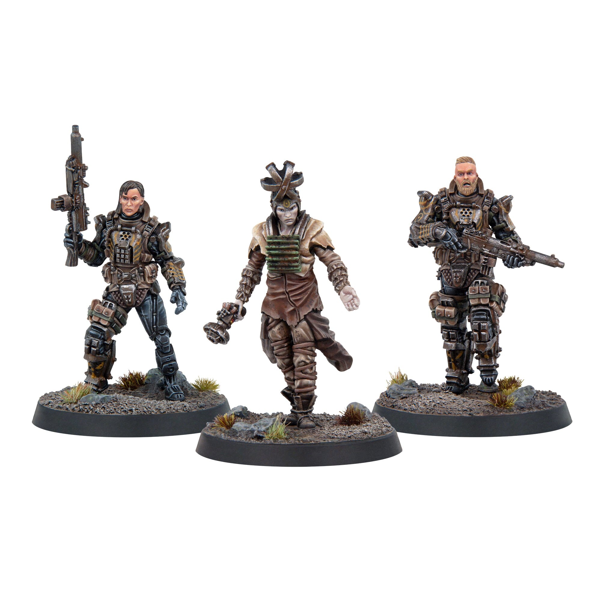 Modiphius Fallout: Factions Priesthood set 3 miniature resina