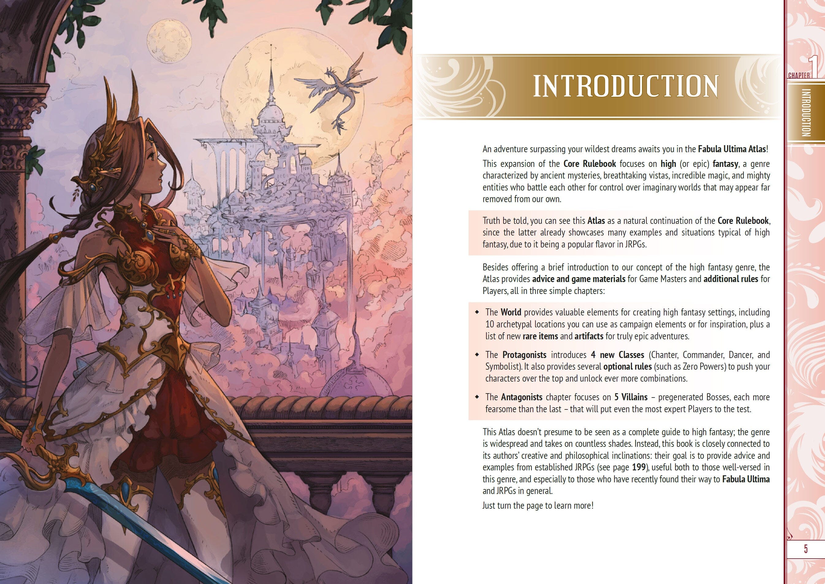 Modiphius Fabula Ultima Atlas High Fantasy manuale GDR 200 pagine