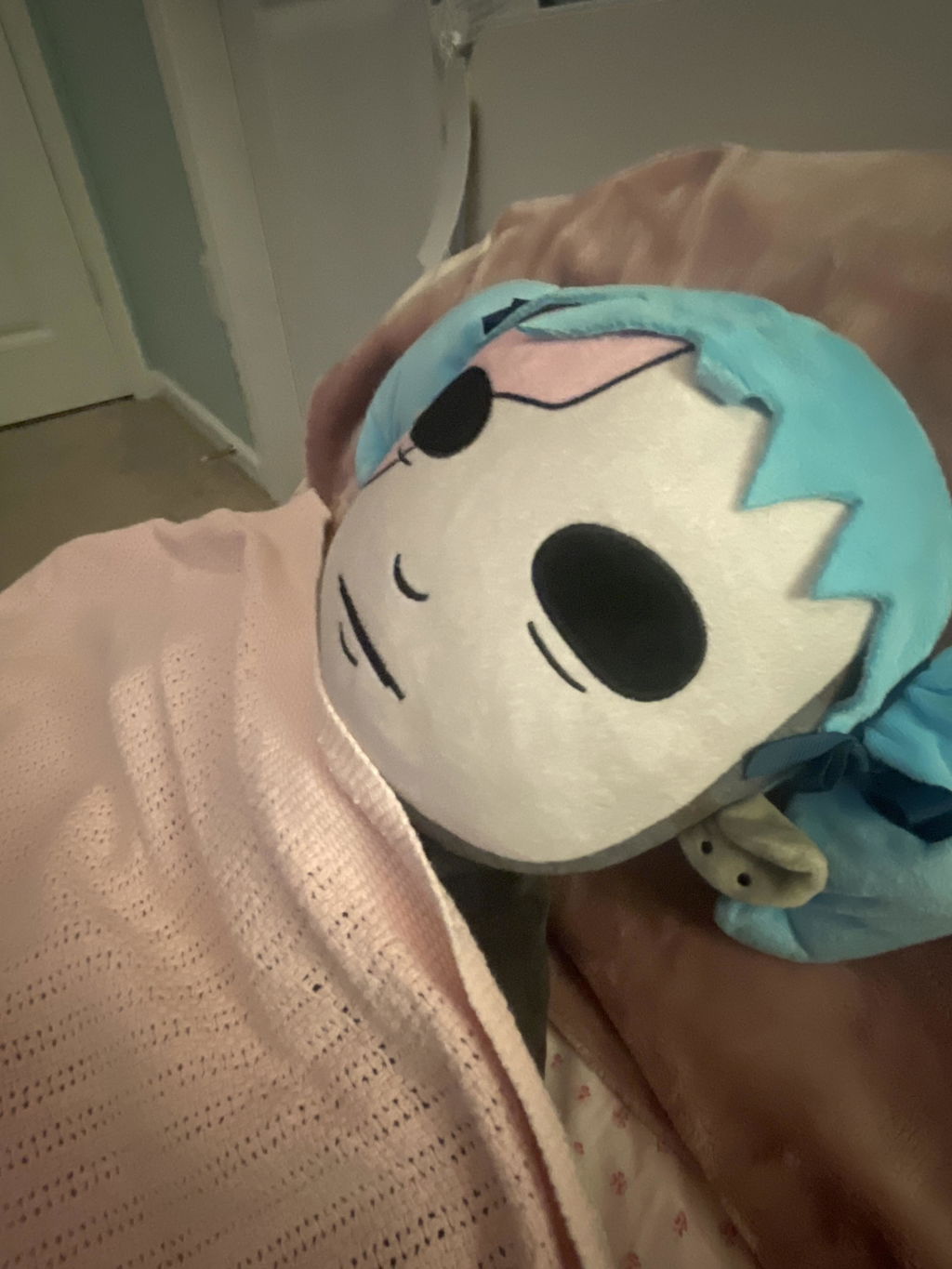 Sally Face Sal Peluche 25 cm Capelli Blu
