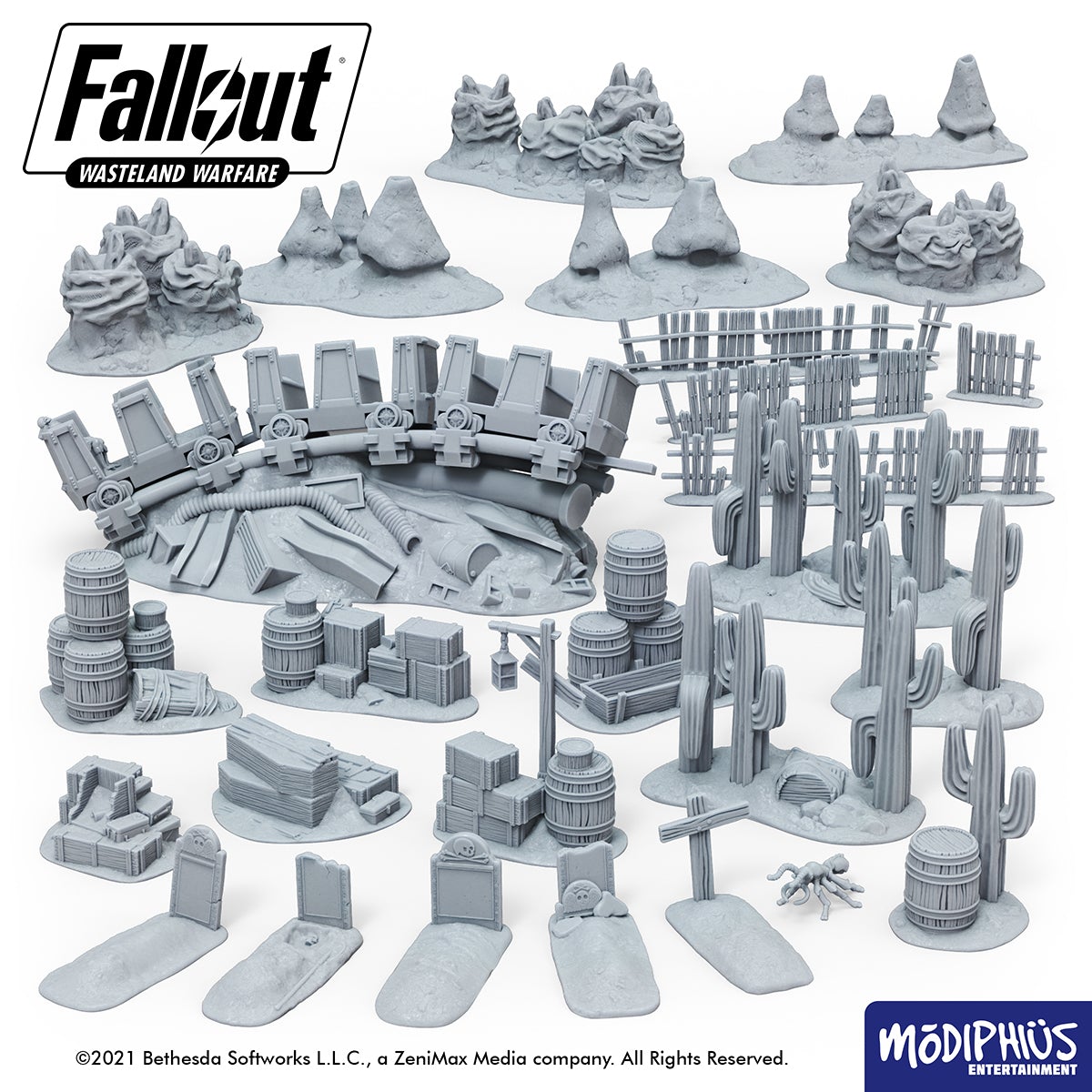 Fallout Wasteland Warfare Dry Rock Gulch Bundle scenici STL