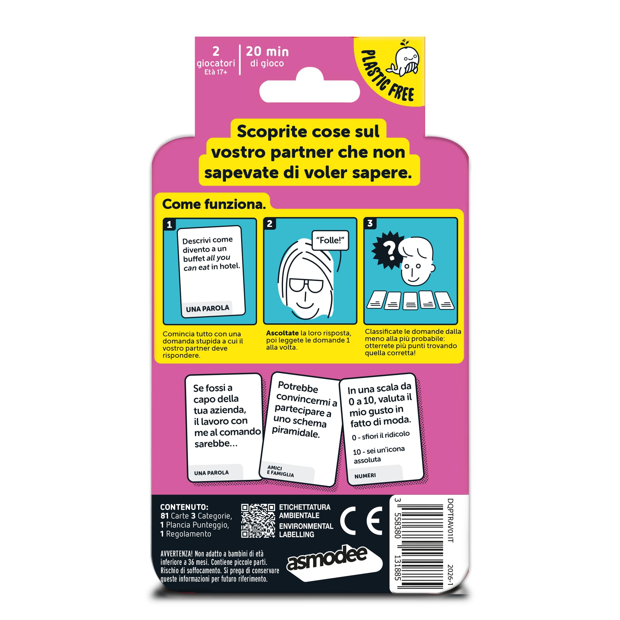 Asmodee Domande Stupide per Partner carte da gioco per coppie
