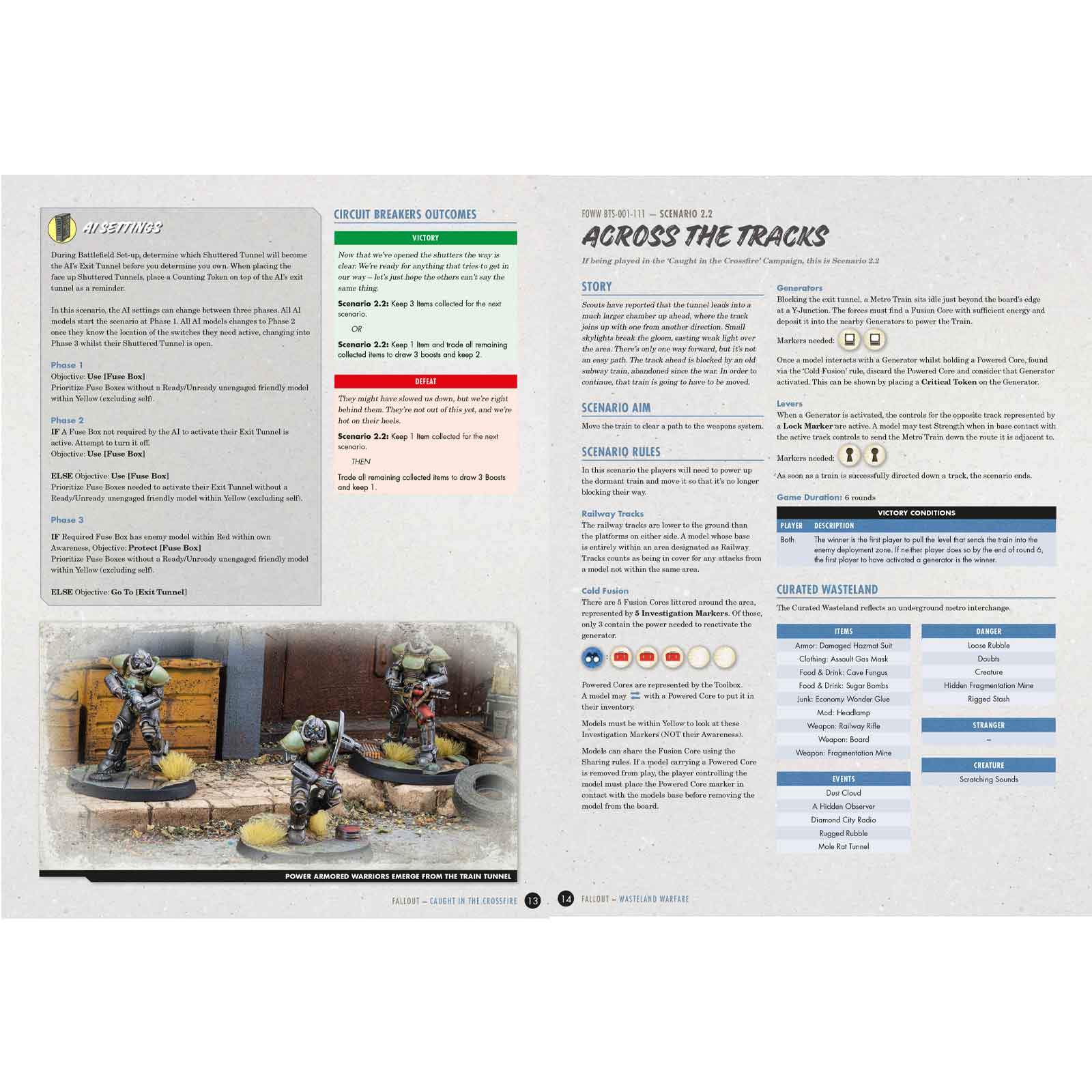 Modiphius Fallout Wasteland Warfare Caught in the Crossfire libro PDF