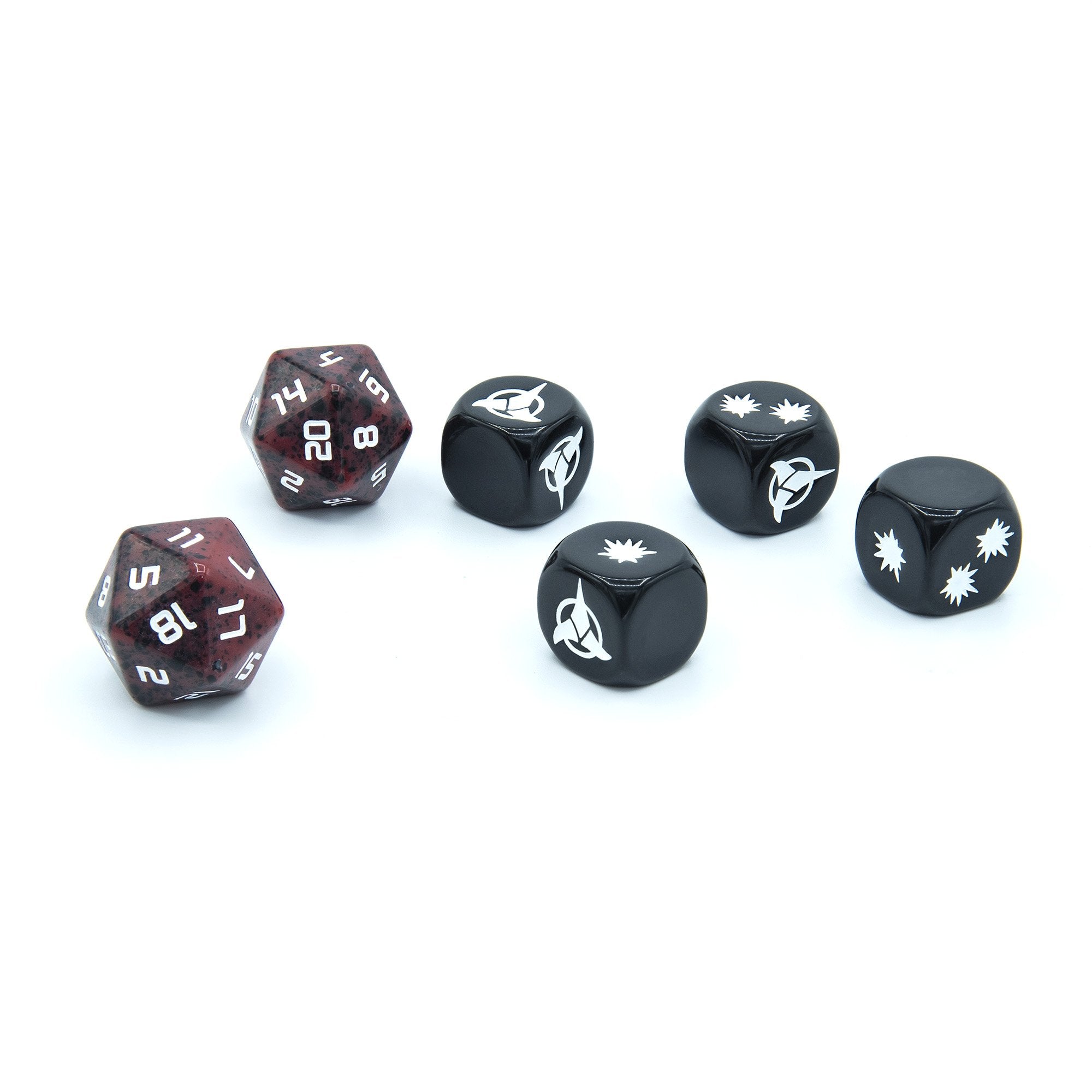 Modiphius Star Trek Klingon Dice Set 6 dadi rosso nero