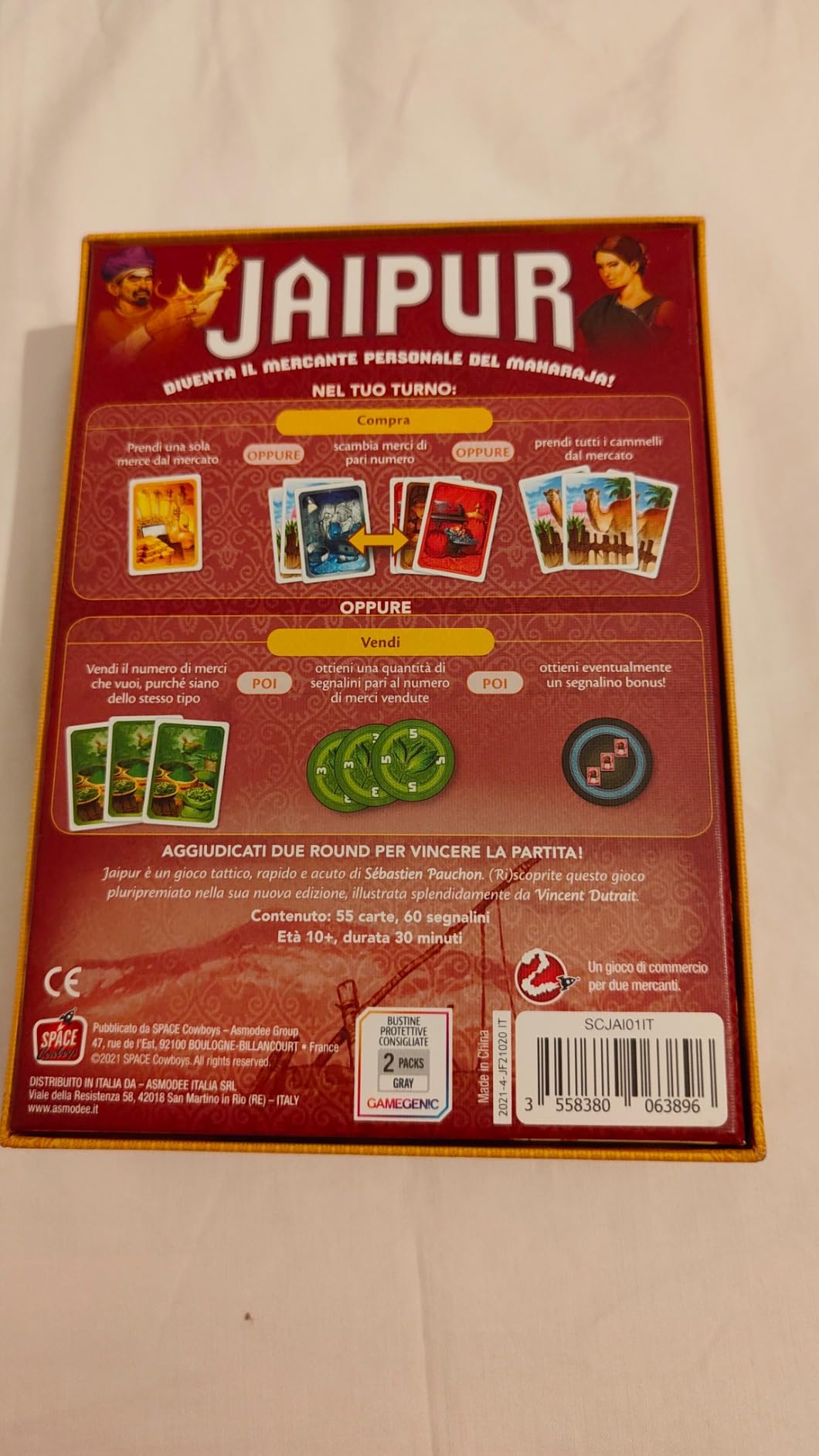 Asmodee Jaipur gioco tavolo strategia 2 giocatori edizione italiana