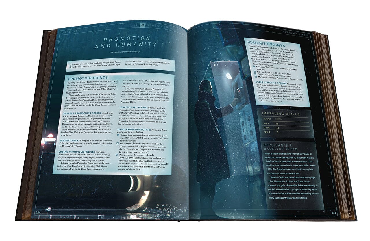 Free League Blade Runner RPG Core Rulebook manuale base investigativo